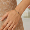14K Yellow Gold Garnet Curb Chain Bracelet (3.60 mm), view 4