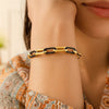 14K Yellow Gold Black Onyx Paperclip Gem Link Bracelet (7.00 mm), view 5