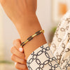 14K Yellow Gold Black Onyx Paperclip Gem Link Bracelet (7.00 mm), view 6