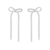 Sterling Silver Snake Chain Drop Dangle Bow Earrings