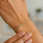 14K Yellow Gold Braided Herringbone Bracelet (3.20 mm), view 2