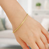 14K Yellow Gold Braided Herringbone Bracelet (3.20 mm), view 3