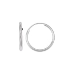 14K White Gold Endless Hoop Earrings