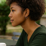 14K White Gold Endless Hoop Earrings, view 2
