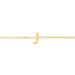 14K Yellow Gold Mini Initial J Bracelet, view 3