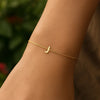 14K Yellow Gold Mini Initial J Bracelet, view 7