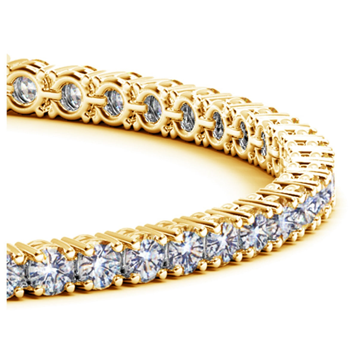 Lab Grown Round Diamond Tennis Bracelet in 14K Yellow Gold (6 cctw F/G VS2/SI1), view 2