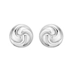 Sterling Silver Puffed Swirly Knot Stud Earrings, view 2