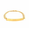 14k Two Tone Gold Mens Narrow Curb Chain ID Bracelet with White Pave (6.70 mm)