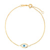 14K Yellow Gold MOP Evil Eye Bracelet (1.00 mm), view 2