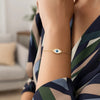 14K Yellow Gold MOP Evil Eye Bracelet (1.00 mm), view 3