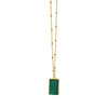Malachite Geometric Rectangle Necklace in 14K Yellow Gold