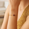 14K Yellow Gold Garnet Heart Bracelet, view 3