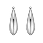 Sterling Silver Sculptural Crescent Hoop Earrings, view 2