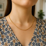Moon Cut Bead Chain in 14k Yellow Gold (2.50 mm), view 4