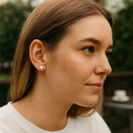 White Freshwater Cultured Pearl Stud Earrings in 14K White Gold (4.00 mm), view 3