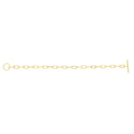 14K Yellow Gold Paperclip Toggle Bracelet, view 3
