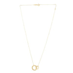 14K Yellow Gold High Polish Linked Double Circle Cutout Necklace, view 2