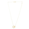 14k Yellow Gold High Polish Linked Double Circle Cutout Necklace