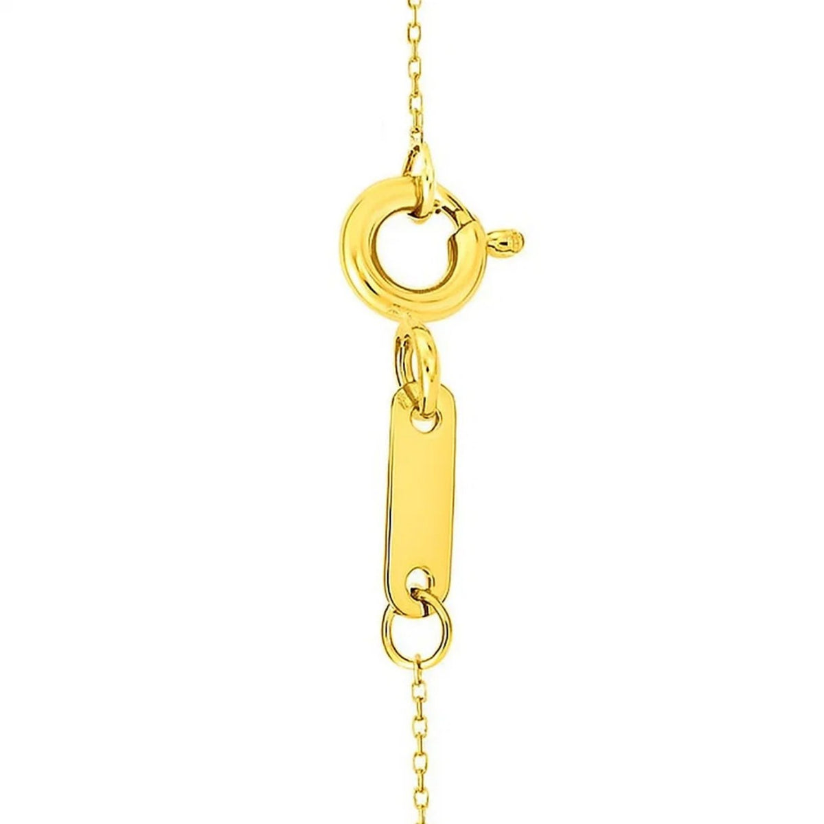 14K Yellow Gold High Polish Linked Double Circle Cutout Necklace, view 3