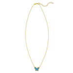 14K Yellow Gold Primavera Turquoise Butterfly Necklace