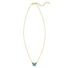 14K Yellow Gold Primavera Turquoise Butterfly Necklace