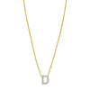 14K Yellow Gold Mini Diamond D Initial Pendant Necklace