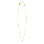 14K Yellow Gold Mini Diamond D Initial Pendant Necklace, view 2