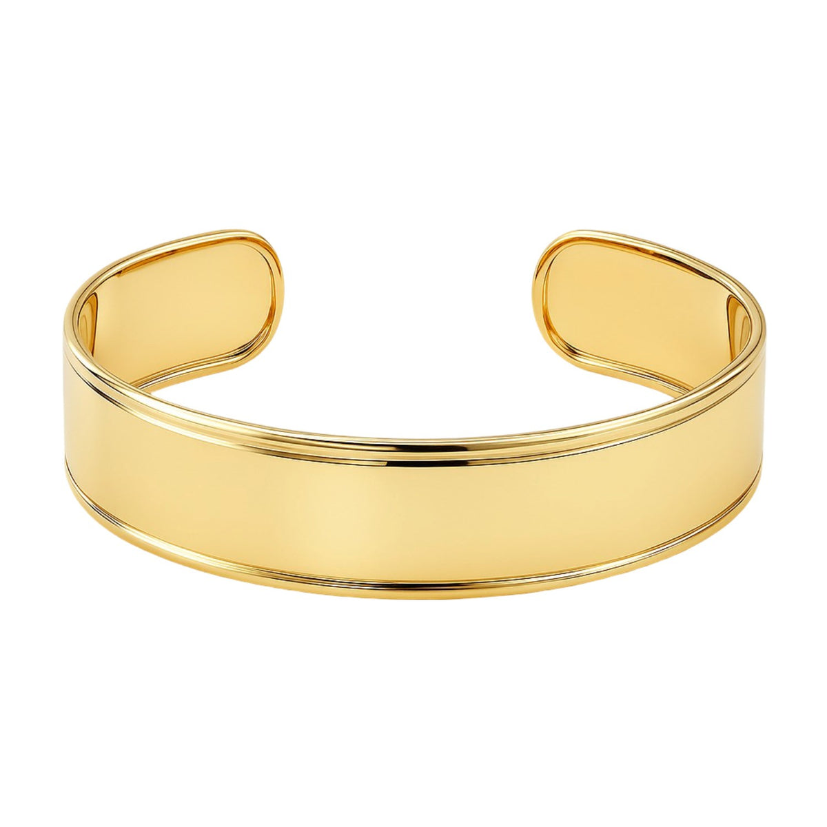 Designer Classic Cuff Bangle in 14K Yellow Gold (20.40 mm), view 2