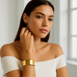 Designer Classic Cuff Bangle in 14K Yellow Gold (20.40 mm), view 3