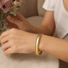 Smooth Surface Pallina Cuff Bangle in 14K Yellow Gold (9.00 mm), view 5