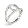 14k White Gold Diamond Loop Style Dual Band Ring (1/2 cttw)