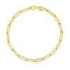 14K Yellow Gold High Polish Alternating Bead Paperclip Bracelet (3.50 mm), view 2