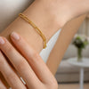 14K Yellow Gold High Polish Alternating Bead Paperclip Bracelet (3.50 mm), view 4