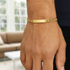 14K Yellow Gold Lite Cuban ID Bracelet (6.00 mm), view 3