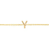 14K Yellow Gold Mini Initial Y Bracelet, view 3