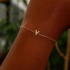 14K Yellow Gold Mini Initial Y Bracelet, view 7