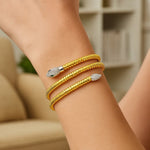 14K Yellow Gold Snake Style Tubogas Bangle (3.90 mm), view 3