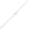 Sterling Silver Rhodium Plated Engravable Heart Paperclip Bracelet (2.10 mm)