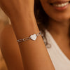 Sterling Silver Rhodium Plated Engravable Heart Paperclip Bracelet (2.10 mm), view 5