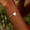 Sterling Silver Rhodium Plated Engravable Heart Paperclip Bracelet (2.10 mm), view 6