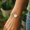 Sterling Silver Rhodium Plated Engravable Heart Paperclip Bracelet (2.10 mm), view 7