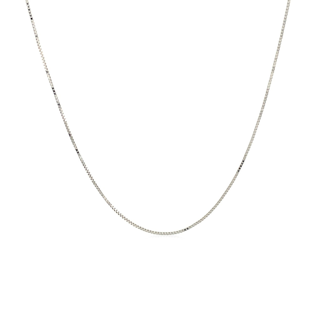 10k White Gold Classic Box Chain (0.45 mm), view 2