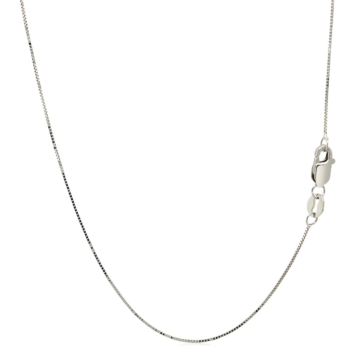 10k White Gold Classic Box Chain (0.45 mm), view 3