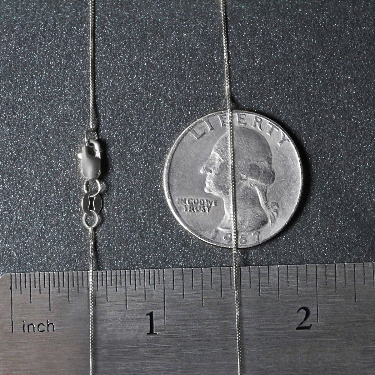 10k White Gold Classic Box Chain (0.45 mm), view 7