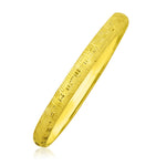 10K Yellow Gold Greek Pattern Textured Bangle (6.00 mm)