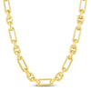 14k Yellow Gold Italian Alternating Paperclip Oval Links Chain Necklace