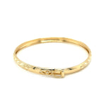 10K Yellow Gold Dome Childrens Diamond Cut Florentine Bangle (4.00 mm), view 3