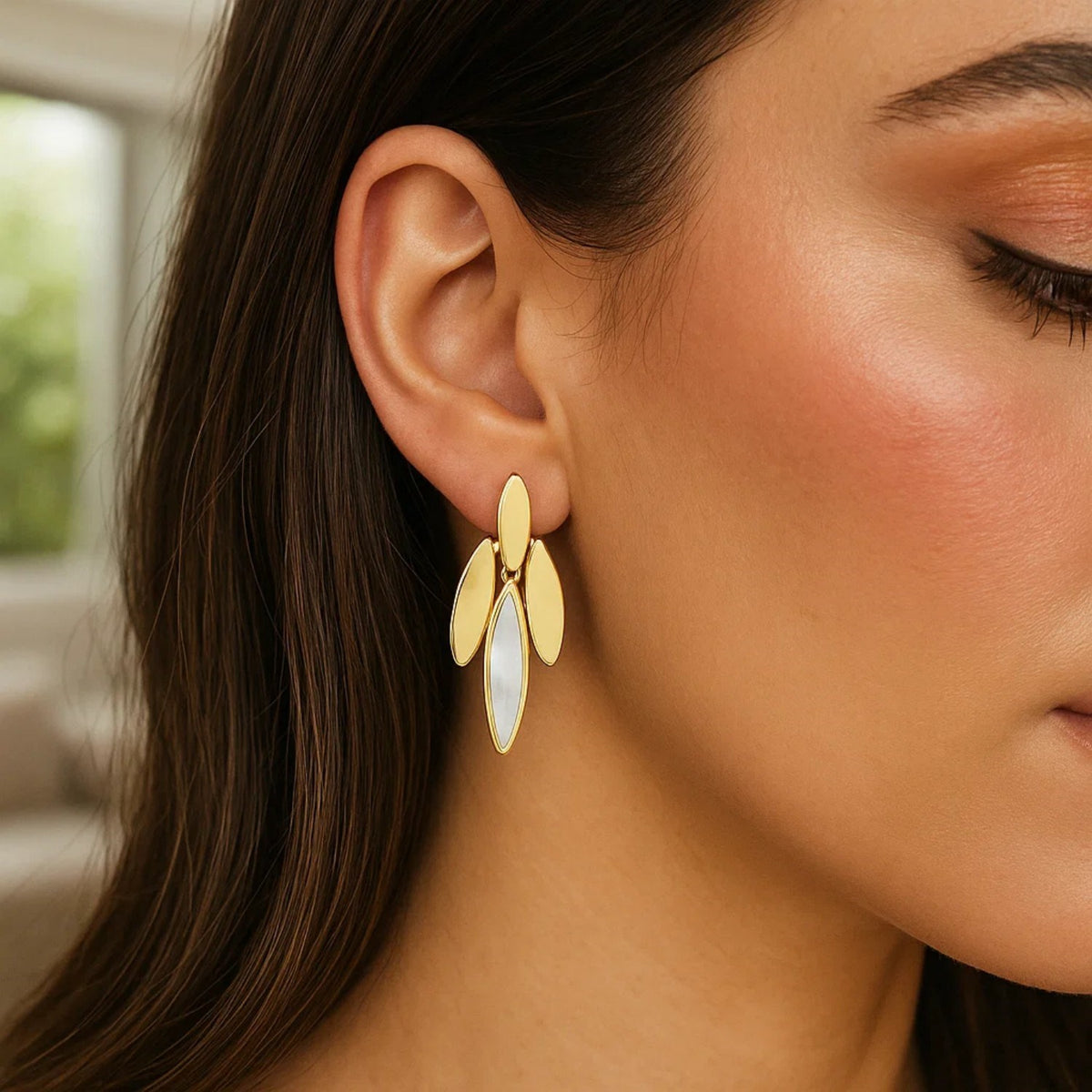 14K Yellow Gold La Grand Dame Earrings, view 3
