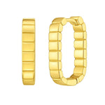14K Yellow Gold Fancy Oval Hoop Earrings